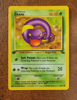 Ekans #46/62 Fossil 1st Edition Pokemon TCG - Image 1