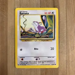Pokemon TCG Rattata Base Set 61/102 Regular Unlimited Common LP - Image 1