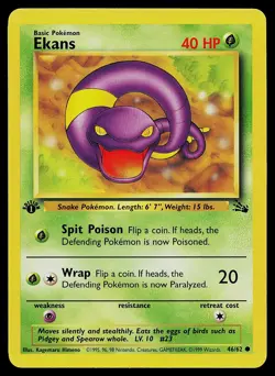 Pokemon Fossil 46/62 Ekans 1st Edition - Image 1