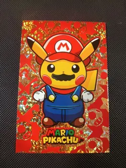 Mario Pikachu #1 Gold Holo Pokemon 2024 Card Database Merry Christmas Peru - Image 1