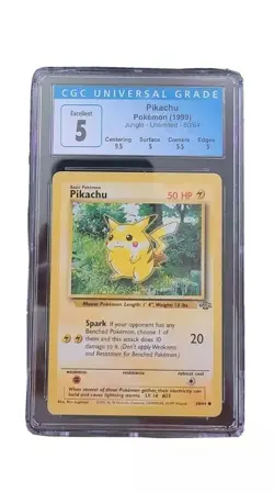 Pikachu 60/64 Jungle Unlimited CGC 5 Pokemon Card Subgrade - Image 1