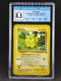 German CGC 8.5 Pikachu Jungle Unlimited #60 ? 1999 WotC Pokemon card. - Image 1