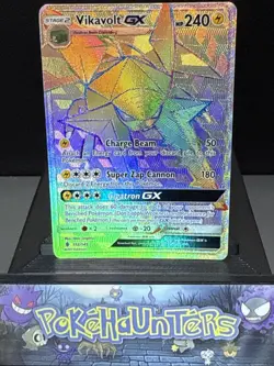 Pokemon Card Vikavolt GX 152/145 Guardians Rising Rainbow Secret Rare Played - Image 1