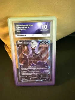 Umbreon V 189/203 Evolving Skies ACE 10 GEM MINT Holo Rare Graded Pokemon Card - Image 1