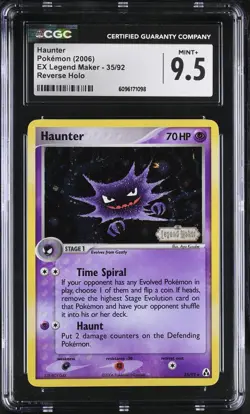 CGC 9.5 MINT+ Haunter EX Legend Maker 35/92 Reverse Holo STAMPED Pokemon Card - Image 1