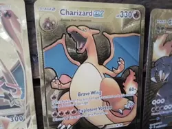 Charizard gold 101 107 183 Holo Full Art Pokemon Card ex gx vmax sr Chinese - Image 3