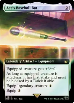 Ace's Baseball Bat Foil Extended Art Doctor Who Commander NM MTG - Image 1