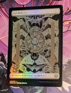 MTG *FOIL FULL ART * Phyrexia: All will be One PLAINS (Phyrexian) NM - Image 1