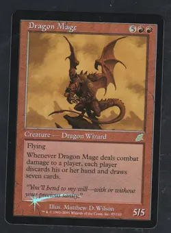 Magic the Gathering DRAGON MAGE #87/143 Scourge Red Foil Rare 2003 NM Un-Played - Image 1
