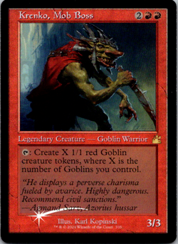 Krenko, Mob Boss (Retro Frame) R Ravnica Remastered RVR 335 NM Foil - Image 1