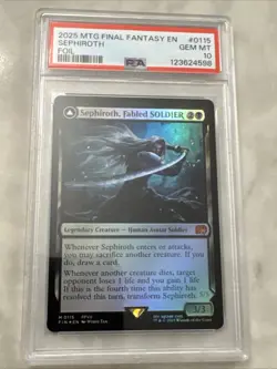 Sephiroth Fabled One-Winged Angel 2025 MTG FIN Final Fantasy #0115 Foil PSA 10 - Image 1