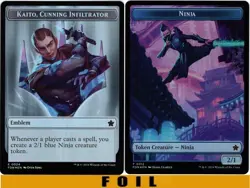 1x - Kaito, Cunning Infiltrator - FOIL #44 - + Token - Foundations - NM MTG - Image 2