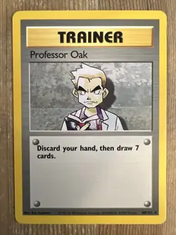 Pokemon TCG Professor Oak Base Set 88/102 Regular Unlimited Uncommon VLP - Image 1