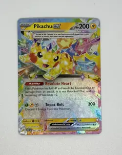 Pikachu ex 57/191 Double Rare Pokemon TCG SV08: Surging Sparks NM - Image 1