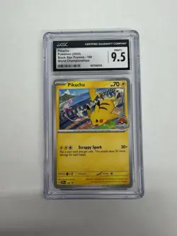 PIKACHU #190 CGC 9.5 2024 POKEMON SVP EN-SV BLACK STAR PROMO WORLD CHAMPIONSHIPS - Image 1
