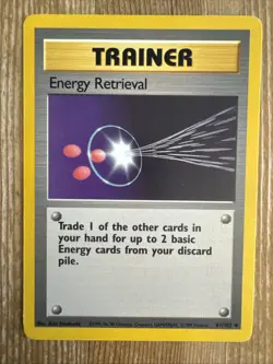 Energy Retrieval 81/102 Base Set Unlimited Pokemon 1999 WOTC LP - Image 1