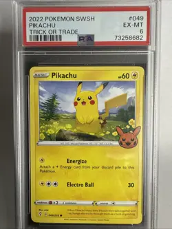 Pokemon, Pikachu, 2022 Sword & Shield Trick Or Trade. EX -MT 6 - Image 1