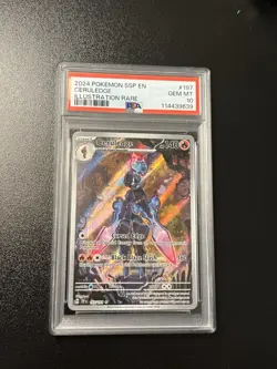2024 POKEMON SSP EN-SURGING SPARKS ILLUSTRATION RARE #197 CERULEDGE PSA 10 - Image 1