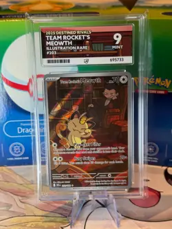 Pokemon TCG Team Rocket's Meowth 203/182 IR Destined Rivals - English Ace 9 Mint - Image 1