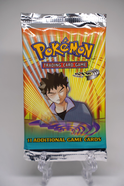 Pokemon TCG Gym Heroes Unlimited Booster Pack Brock WOTC 1999 SEALED - Image 2