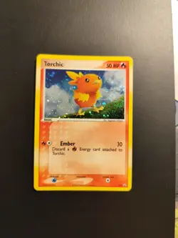 pokemon card tcg Torchic 017 EX Deck Tin Nintendo UNP Promos Holo Foil swirl eng - Image 1