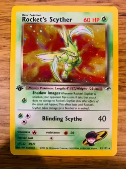 1st Edition Rocket's Scyther (13/132) Holo Gym Heroes Pokemon Card! FAST P&P! - Image 2