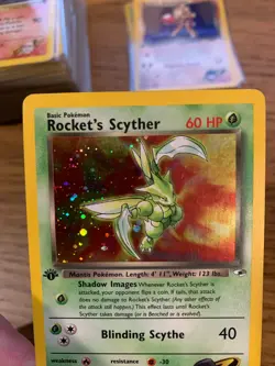 1st Edition Rocket's Scyther (13/132) Holo Gym Heroes Pokemon Card! FAST P&P! - Image 4