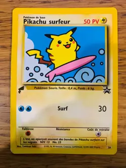 MP! French Surfing Pikachu No.28 World Collection Black Star Promo Pokemon Card! - Image 1