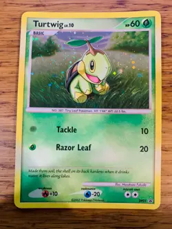 LP! Turtwig DP01 Diamond & Pearl Black Star Promo Holo Pokemon Card! - Image 1