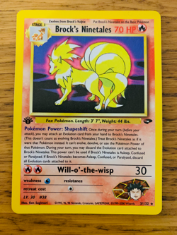 1st Edition Brock's Ninetales (3/132) Holo Gym Challenge Pokemon Card! FREE P&P! - Image 2