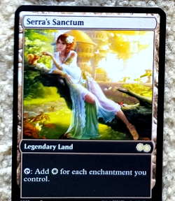 SERRA'S SANCTUM : altered-art card for use with MTG : with sexy babe! - Image 1