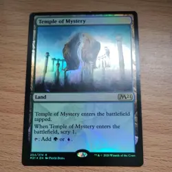 Magic The Gathering M21 Core Set 2021 Temple of Mystery foil rare card ex con - Image 1