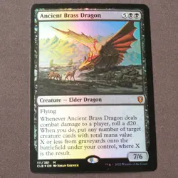 Ancient Brass Dragon FOIL 111 MTG Battle Baldurs Gate Mythic NM - Image 1