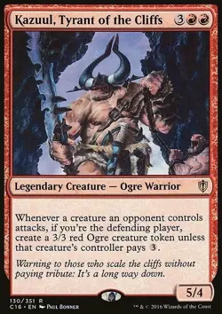 Magic the Gathering MTG Kazuul, Tyrant of the Cliffs (130) Commander 2016 LP - Image 1