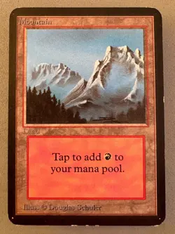 Mountain (B) Limited Edition Alpha MTG-MP Very good-Vintage Magic the Gathering - Image 1