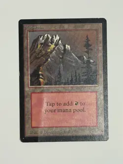 Mountain (A) Alpha MP Moderate Play MTG Magic The Gathering 1.1 - Image 1