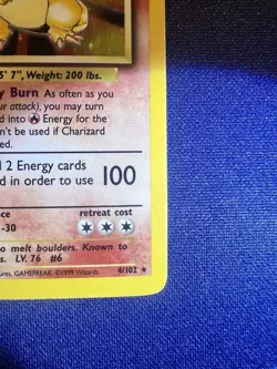 Charizard Base Set Unlimited Holo Rare MP, Pokemon TCG 4/102 - Image 4