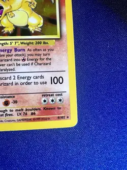 Charizard Base Set Unlimited Holo 4/102 Pokemon TCG MP - Image 4