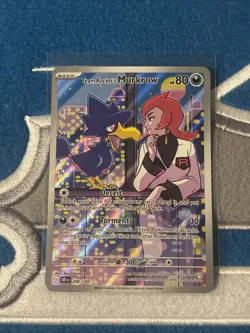 Pokemon TCG SV Destined Rivals Team Rockets Murkrow 200/182 Illustration Rare NM - Image 1
