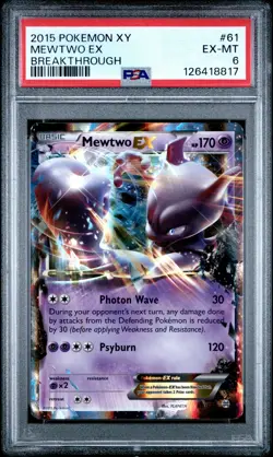2015 POKEMON XY BREAKTHROUGH MEWTWO EX #61 PSA 6 EX #126418817 - Image 1
