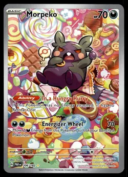 Pokemon TCG Morpeko 206/182 Paradox Rift Full Art Illustration Rare Holo - Image 1