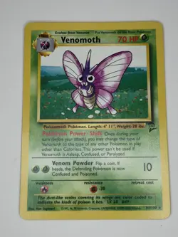 Pokemon TCG Venomoth Base Set 2 Non-Holo Card 31/130 Unlimited Rare - Image 1