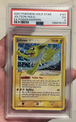 2007 POKEMON EX POWER KEEPERS GOLD STAR # 101/108 JOLTEON HOLO 💎PSA 5💎🔥🔥🔥 - Image 1