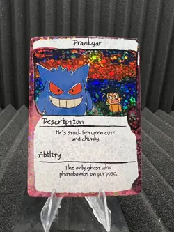 Gengar (Prankgar) 54/100 - Numbered Hit Holo - PokeDoodly Fan Art - Pokemon NM - Image 1