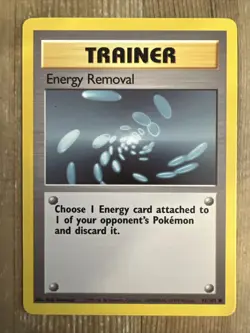 Energy Removal 92/102 Base Set Pokemon 1999 WOTC Vintage Card LP - Image 1