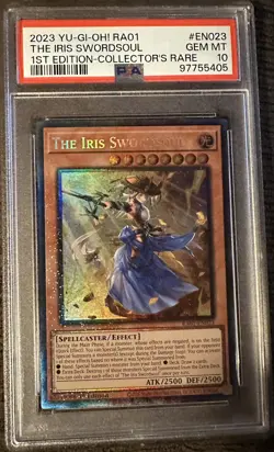 2023 YUGIOH THE IRIS SWORDSOUL 1st Edition COLLECTORS RARE GEM MINT PSA 10 RA01 - Image 1