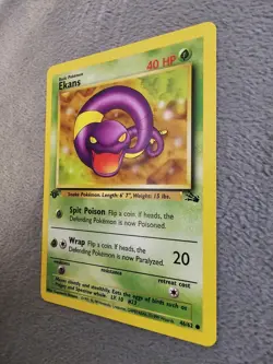 Ekans 1st Edition Fossil 46/62 LP 1999 Vintage WOTC Pokemon Card - Image 2