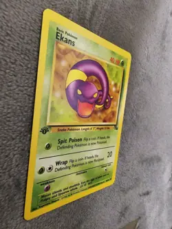 Ekans 1st Edition Fossil 46/62 LP 1999 Vintage WOTC Pokemon Card - Image 3