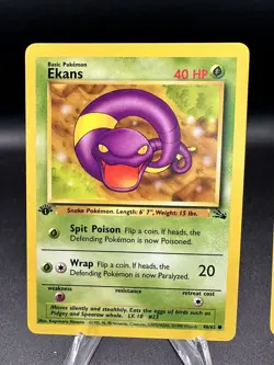Ekans 1st Edition Pokemon Card 46/62 Fossil Set Near Mint NM - Image 1
