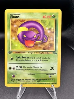 Ekans 1st Edition Pokemon Card 46/62 Fossil Set Near Mint NM - Image 2